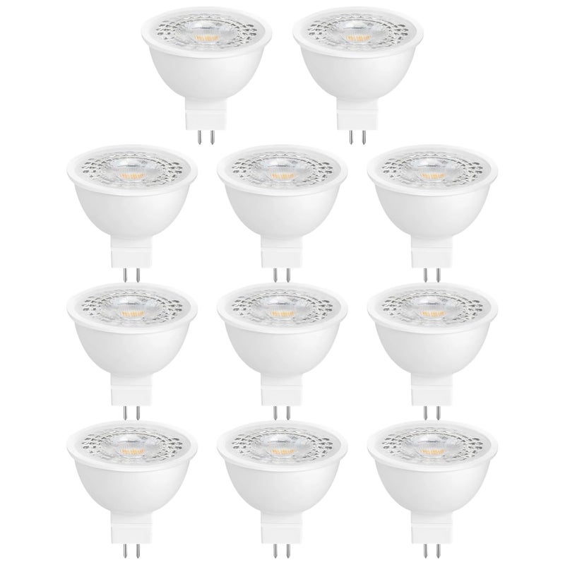 LED Light Bulbs, 10 Pcs MR16 GU5.3, 3W 3000K Warm White Glow, 12V Low Voltage, 38° Spot Beam, for Track Lights, Recessed Lights, 1.97 in - Image 1