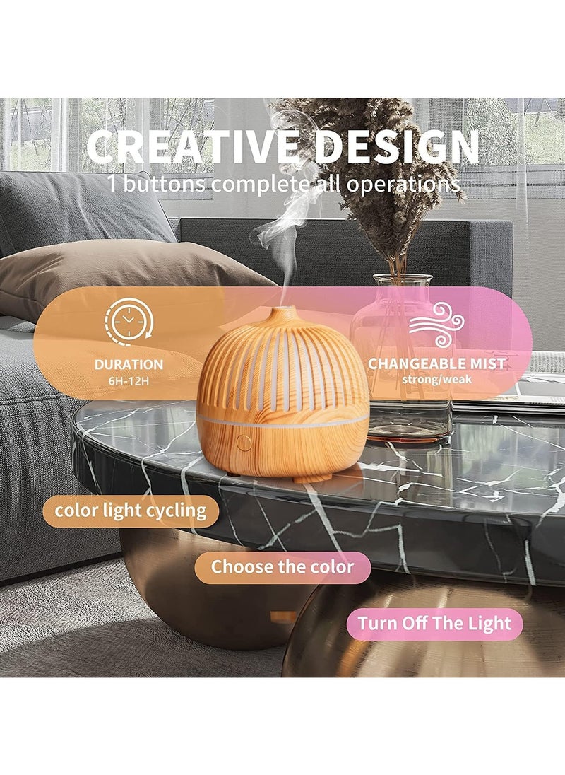 TDOO Essential Oil Diffuser, 180ml Upgraded Aromatherapy Diffuser Cool Mist Humidifier with 7 Colors Lights 2 Mist Mode Waterless Auto Off for Home Office Room, Classic Sandalwood Light Brown  - Image 3