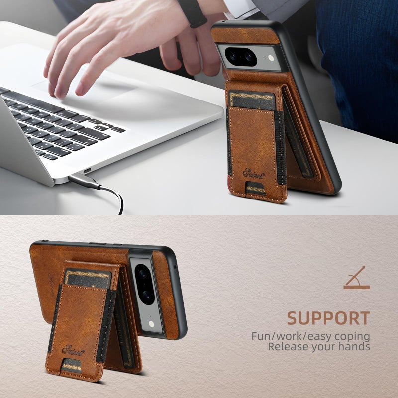 HuHa Case Cover For Google Pixel 10 Suteni H17 Oil Eax Leather Detachable Wallet Phone Case(Brown) - Image 3