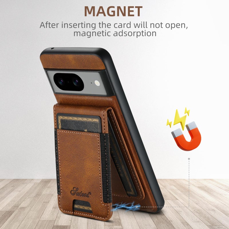 HuHa Case Cover For Google Pixel 10 Suteni H17 Oil Eax Leather Detachable Wallet Phone Case(Brown) - Image 4