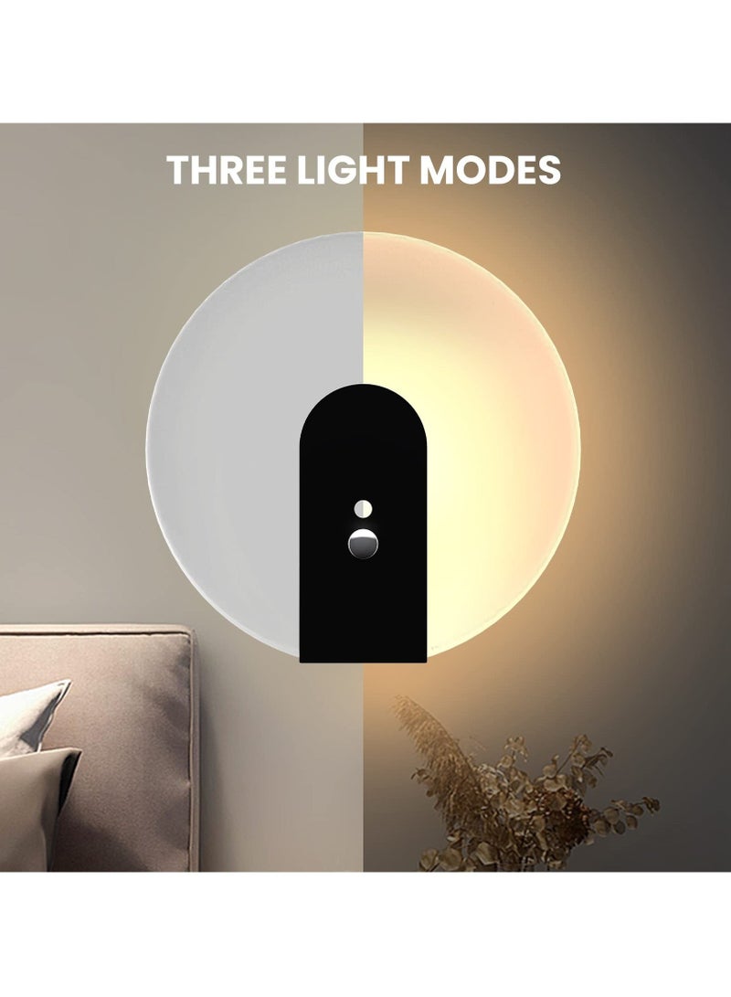 SYOSI, LED Touch Wall Sconces, Rechargeable or Battery Powered Cordless Magnetic Light with Motion Sensor Acrylic Decorative Lamp, 3000K Warm Light, 2 Pack - Image 2