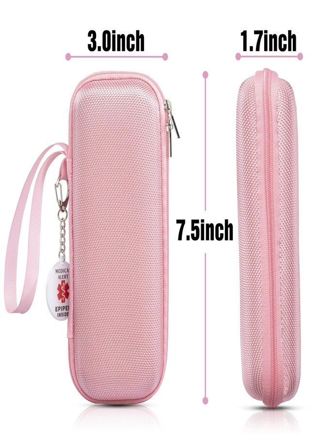 sijidou EpiPen Medical Carrying Case, Epi Pens Carrying Case for Travel, Medication Organizer Bag, Fits 2 EpiPens, Asthma Inhaler, Allergy Medicine, With Ice Pack, Programmable NFC Medical Warning Tags (Pink) - Image 3