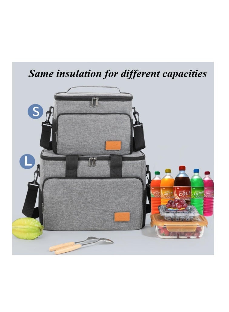 SKY-TOUCH Outdoor Cooler Picnic Bag, Outdoor Camping Storage Bag Large Capacity, Easy To Clean and Versatile Use Suitable For Camping Picnics, L SIZE - 34x25x26m,Grey - Image 3
