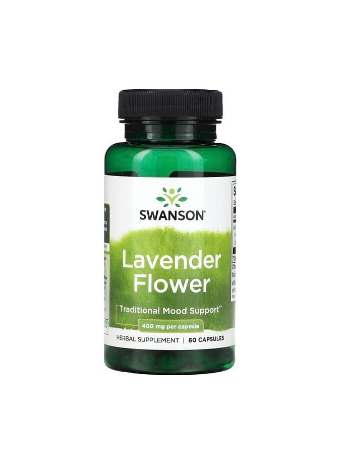 SWANSON Lavender Flower, 400 mg, 60 Capsules