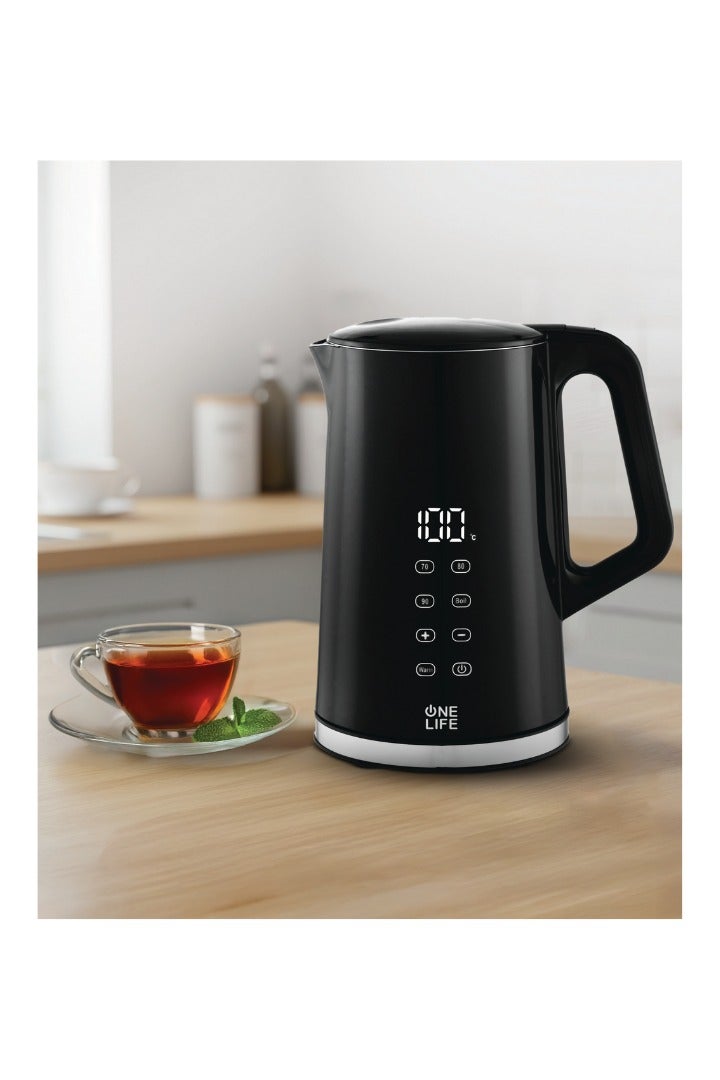 ONE LIFE SKU: EKD99B One Life Digital Stainless Steel Kettle-EKD99B 1,7 Liter-2200W- Black - Image 2