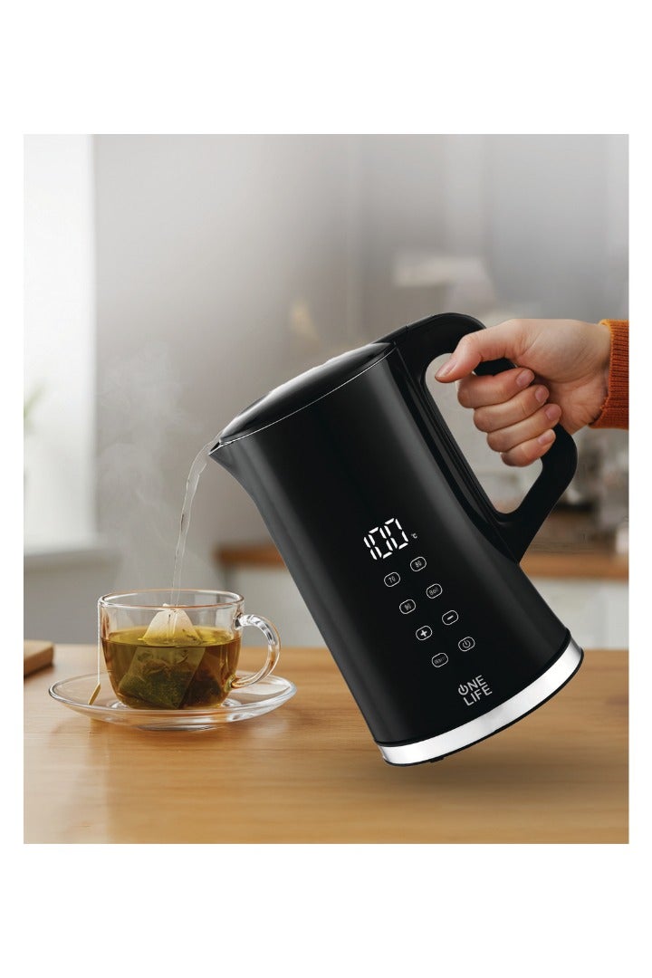 ONE LIFE SKU: EKD99B One Life Digital Stainless Steel Kettle-EKD99B 1,7 Liter-2200W- Black - Image 3