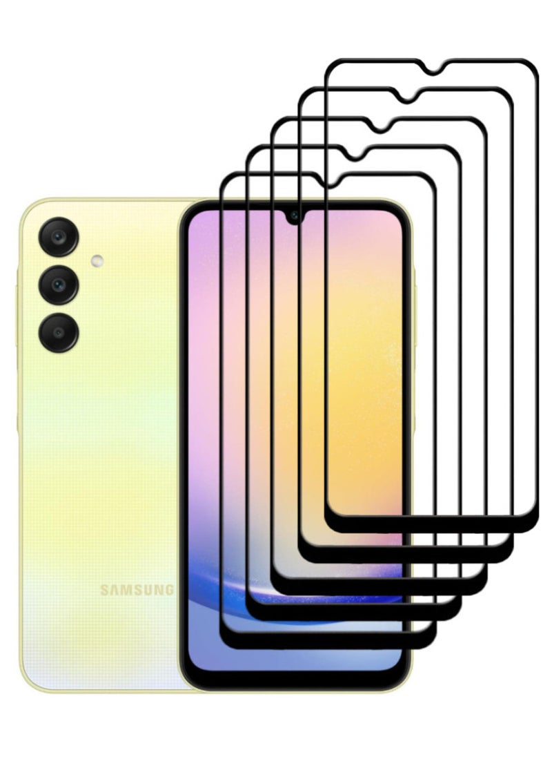 ACLIX 5 Pieces Antistatic ESD Dustproof Premium Quality High Definition Tempered Glass Screen Protector Designed For Samsung Galaxy A25 - Image 1