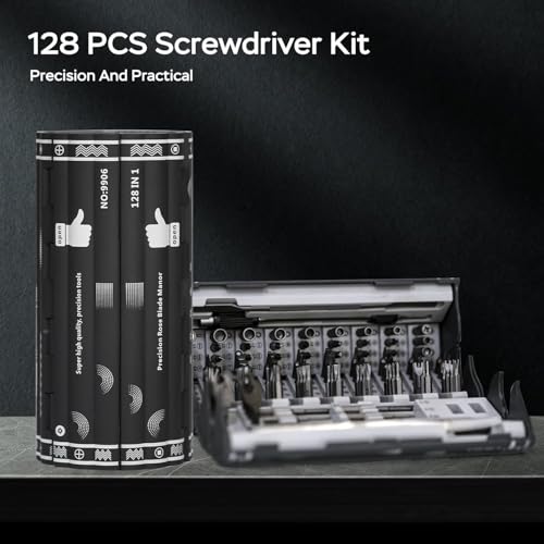 XIKKART 128 In 1 Electronics Precision Screwdriver Set,Professional Magnetic Repair Tool Kit With 122 Bits For Computer,PC,Iphone,Laptop,Game Console,Watch,Xbox,PS5,Macbook,Ring Doorbell,Grey - Image 4