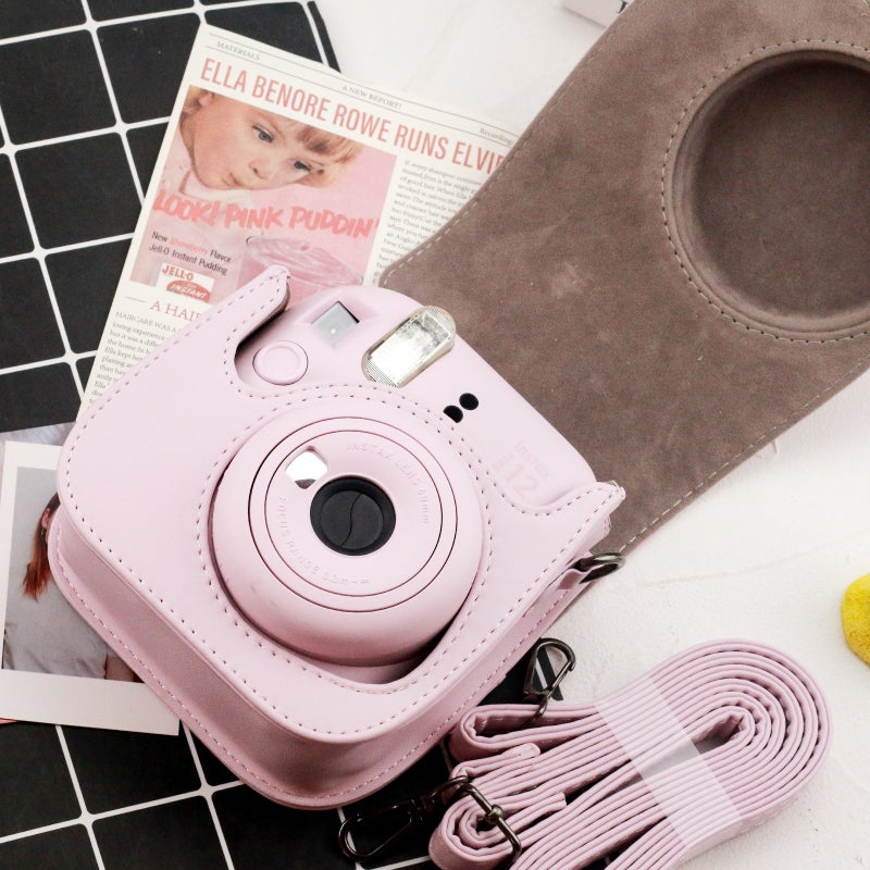 Spot Polaroid Fuji Mini12 Camera Bag Pu Leather Camera Bag Protective Cover Cosmetics Bag Shoulder Bag - Image 3
