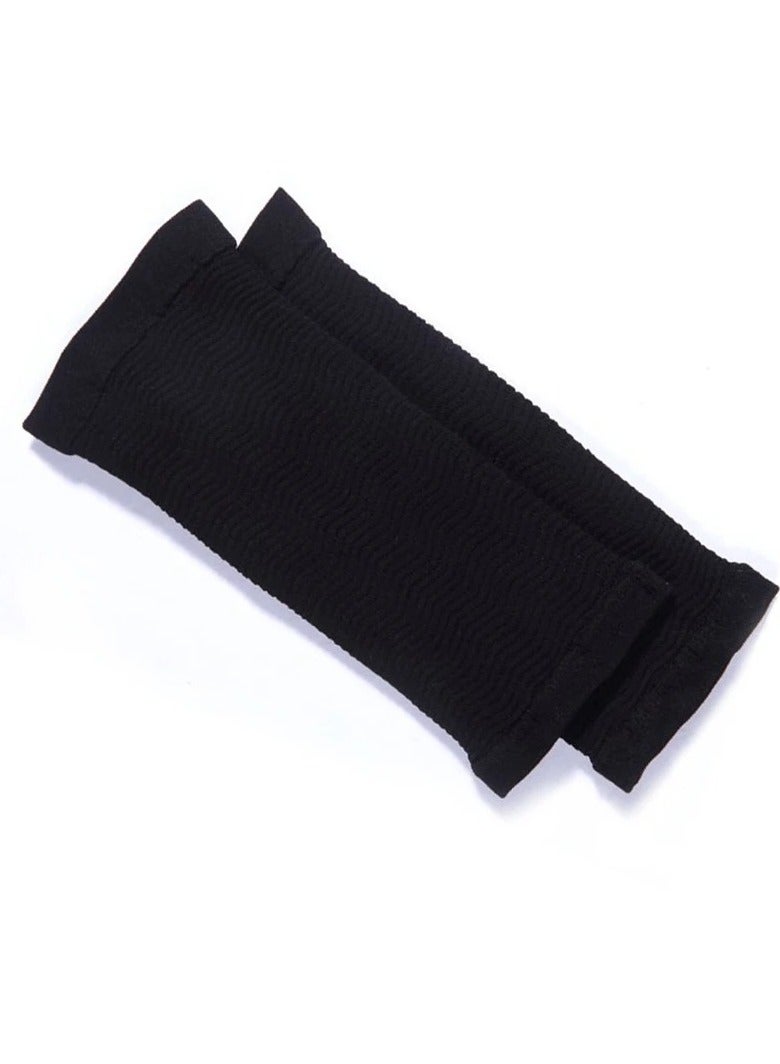 AROAQ Arm Slimming Shaper Wrap, Compression Slimming Arms Sleeves, Workout Cellulite Shaper Fat Burning Sleeves, Arm Compression Wrap Sleeve Suitable For Women Girls, (Black 1 Pair) - Image 1