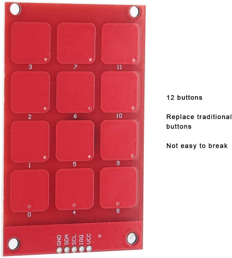 Hyuduo MPR121 3.3V Capacitive Touch Keypad Sensor Keyboard 12 Buttons High Sensitive I2C Output Keypad - Image 2