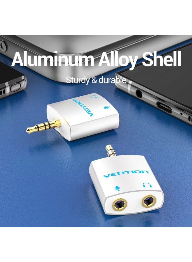 VENTION 4 Pole 3.5mm Male to 2*3.5mm Female Audio Splitter with Separated Audio and Microphone Port Slivery Model # BDBW0 - Image 3