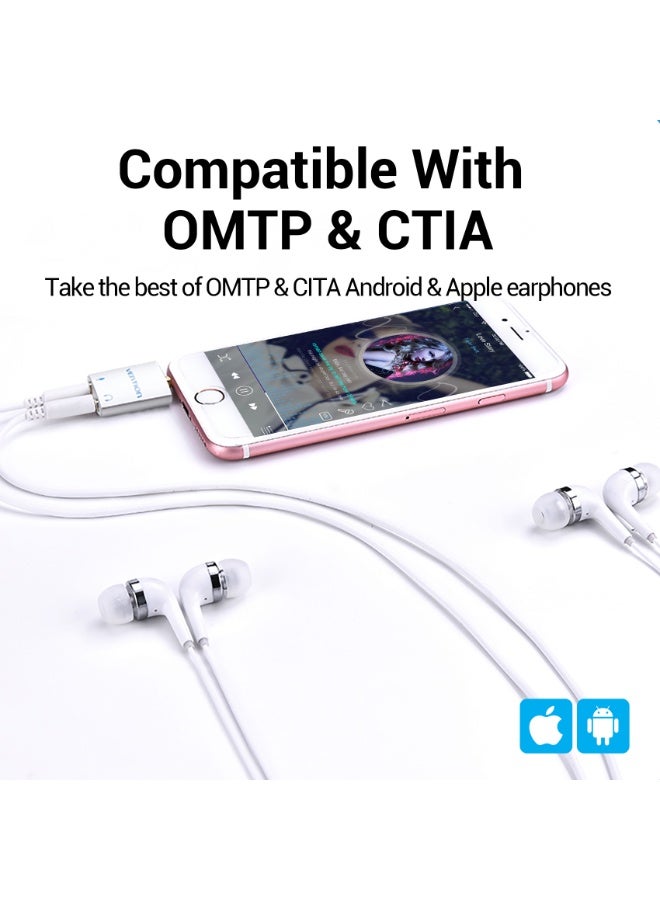 VENTION 4 Pole 3.5mm Male to 2*3.5mm Female Audio Splitter with Separated Audio and Microphone Port Slivery Model # BDBW0 - Image 5