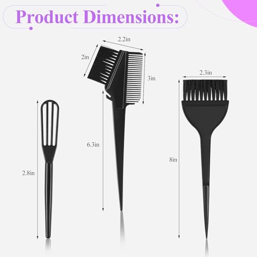 vivinin 19PCS Hair Dye Kit Hair Coloring Products with Hair Dye Brush Collapsible Bowl Clips Ear Muffs Disposable Gloves Scarf Shower Cap - Image 3