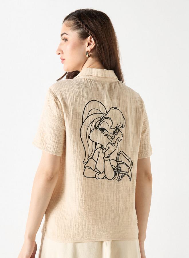 SP Characters Lola Bunny Embroidered Shirt with Short Sleeves - Image 1