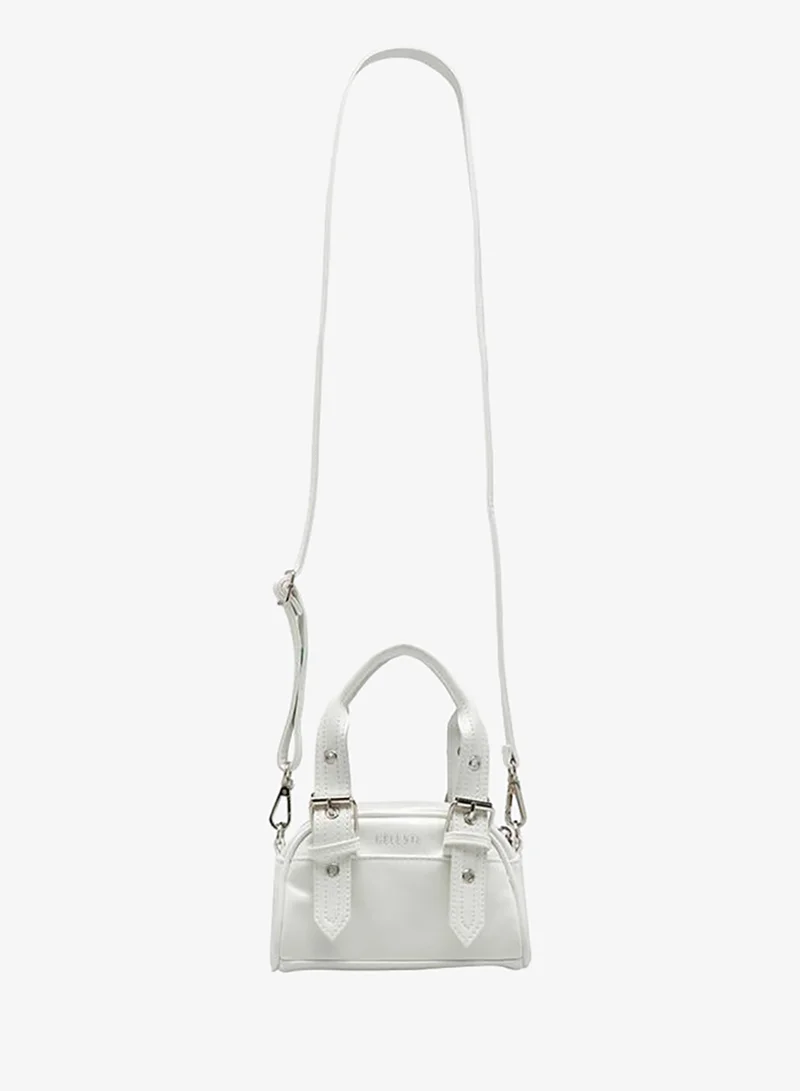 Celeste WHITE Crossbody Bag With Rivet Embellishment for Women | Best Price UAE