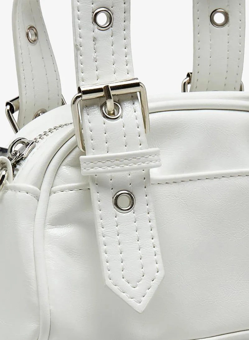 Celeste WHITE Crossbody Bag With Rivet Embellishment for Women | Best Price UAE