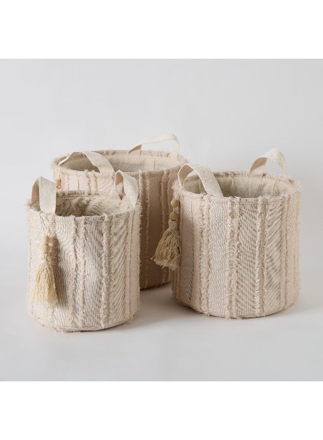 Home Box Sorbus 3-Piece Round Storage Basket with Handle Set 26 x 30 x 30 cm  - Image 3