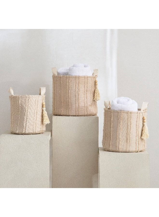 Home Box Sorbus 3-Piece Round Storage Basket with Handle Set 26 x 30 x 30 cm  - Image 4