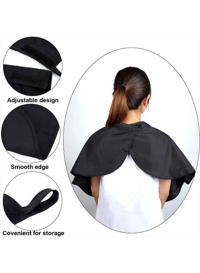 Syhood 2 Pcs Makeup Cape Makeup Bib Waterproof Beauty Salon Barber Bib Shorty Hair Dye Cape Cutting Styling Shampoo Cape for Hairdresser Makeup Artist Clients Women (Black) - Image 4