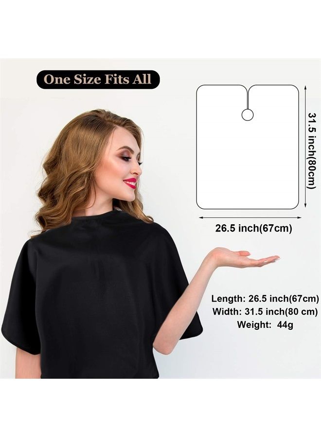 Syhood 2 Pcs Makeup Cape Makeup Bib Waterproof Beauty Salon Barber Bib Shorty Hair Dye Cape Cutting Styling Shampoo Cape for Hairdresser Makeup Artist Clients Women (Black) - Image 3