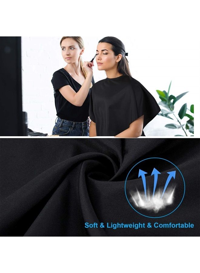 Syhood 2 Pcs Makeup Cape Makeup Bib Waterproof Beauty Salon Barber Bib Shorty Hair Dye Cape Cutting Styling Shampoo Cape for Hairdresser Makeup Artist Clients Women (Black) - Image 5
