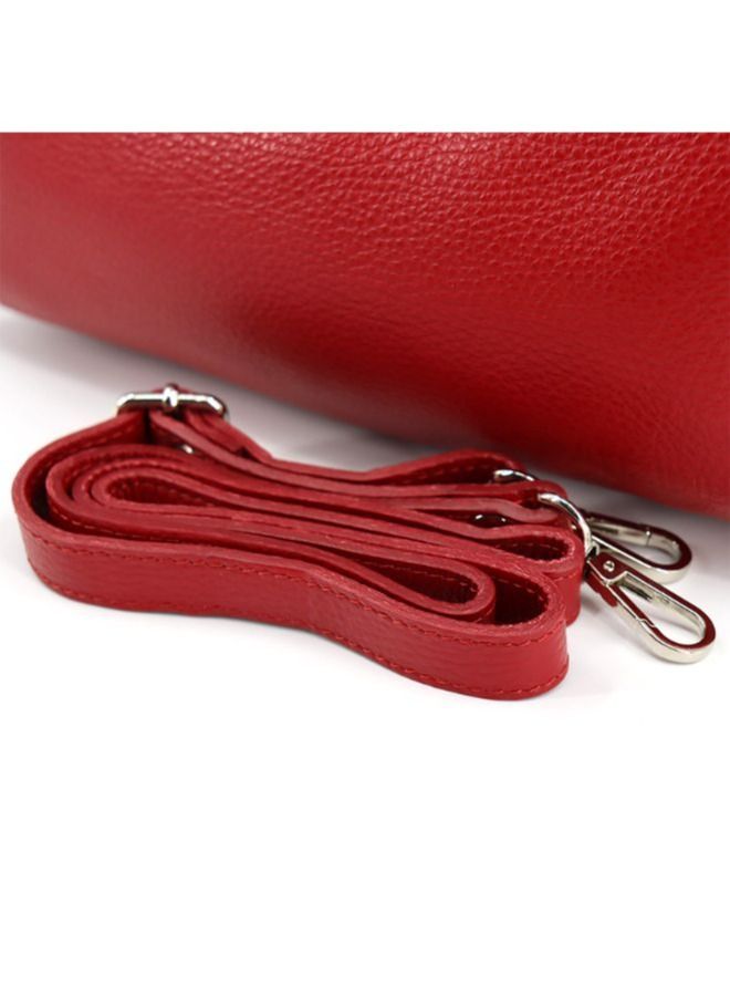 Effetty Tripartite leather shoulder bag made in Italy for women, Made of genuine leather, available in both winter and summer colors, Red - Image 3