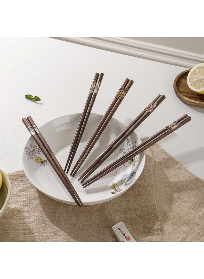 European Style Black Walnut Chopsticks Concave Wooden Chopsticks Household Chopsticks Sticker Chopsticks Gift Chopsticks Japanese Chopsticks-Color:B-Specifications:22.5CM  - Image 3