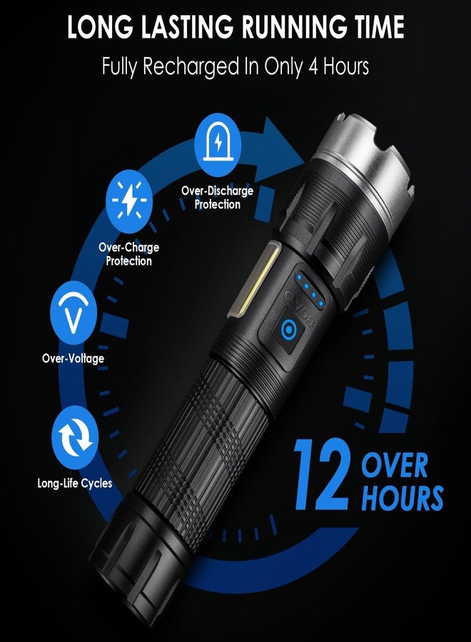 Cinlinso Flashlights Rechargeable High Lumens, 2 Pack Super Bright Flashlight, 7 Modes LED Flashlight, IPX7 Waterproof Powerful Flash Light for Home, Outdoor, Emergencies - Image 4