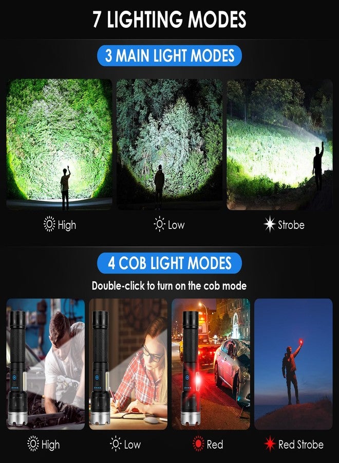 Cinlinso Flashlights Rechargeable High Lumens, 2 Pack Super Bright Flashlight, 7 Modes LED Flashlight, IPX7 Waterproof Powerful Flash Light for Home, Outdoor, Emergencies - Image 3