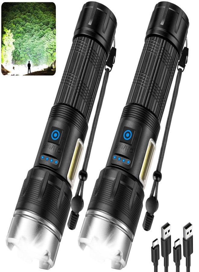 Cinlinso Flashlights Rechargeable High Lumens, 2 Pack Super Bright Flashlight, 7 Modes LED Flashlight, IPX7 Waterproof Powerful Flash Light for Home, Outdoor, Emergencies - Image 1