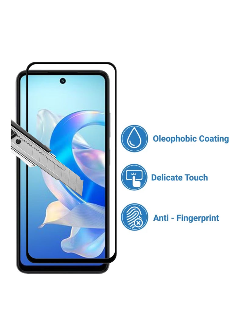 Full Screen Tempered Glass Screen Protector For ITEL P55 Plus Black - Image 3
