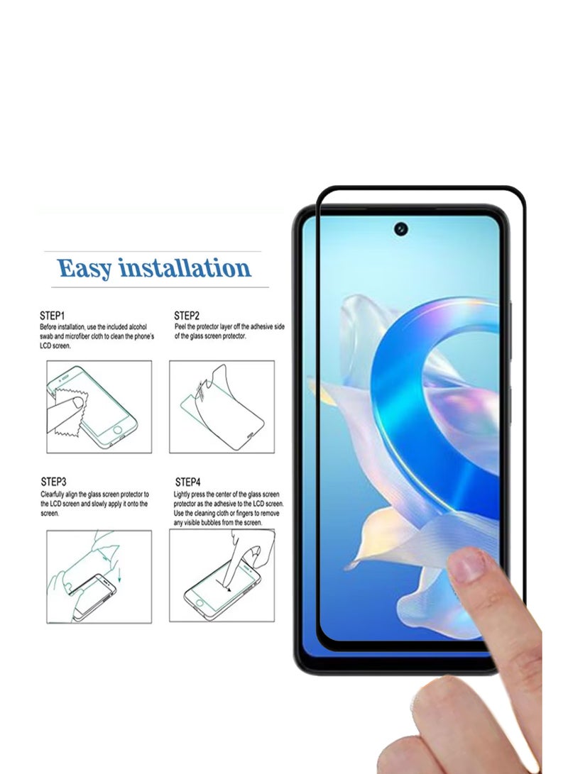 Full Screen Tempered Glass Screen Protector For ITEL P55 Plus Black - Image 4