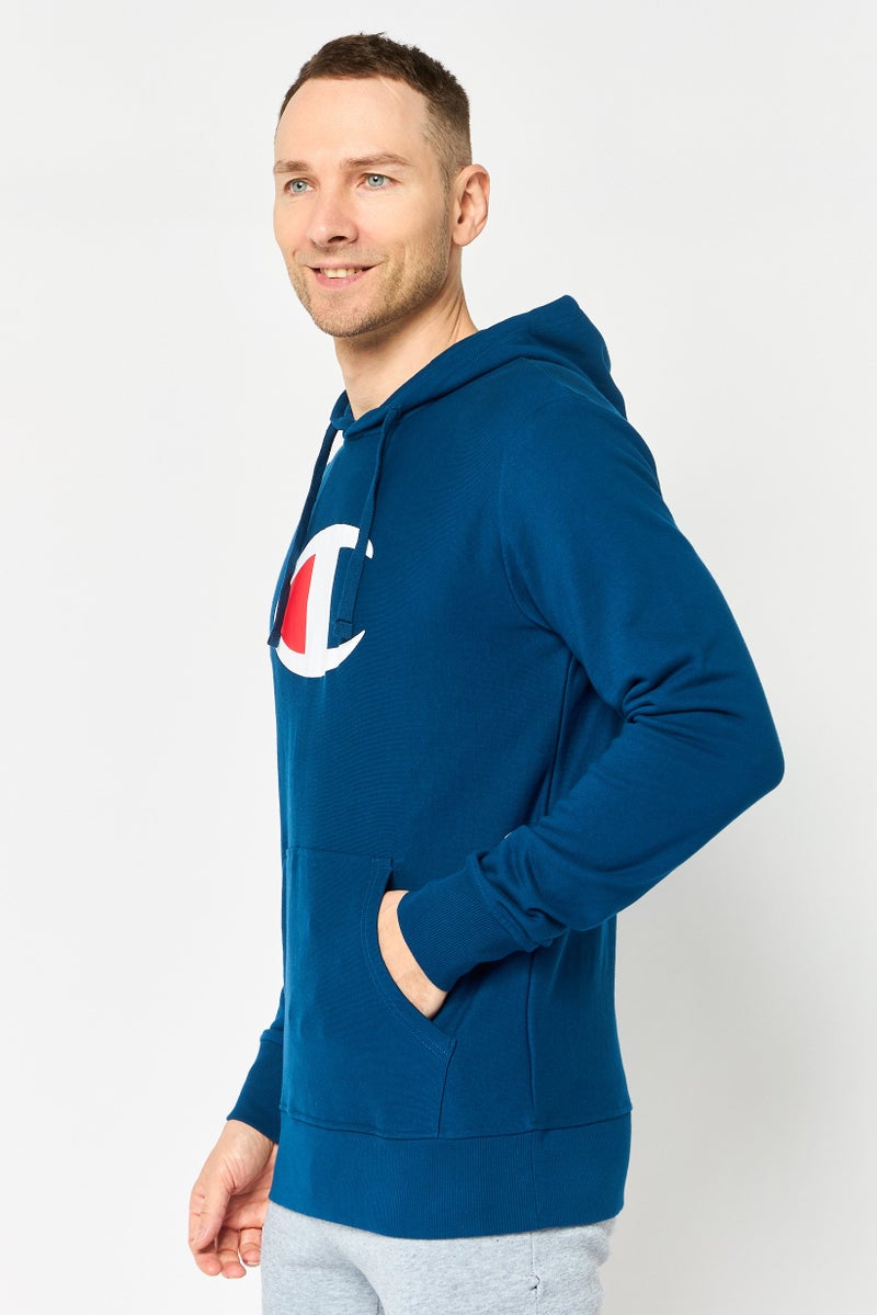 Champion Men Sportswear Fit Long Sleeve Outdoor Hoodie, Blue - Image 3