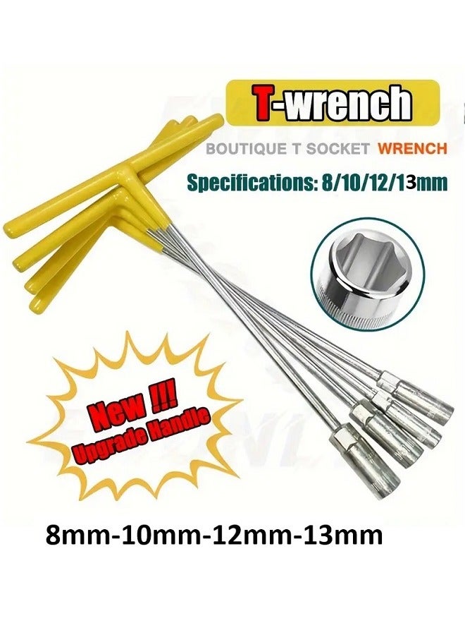 طقم مفتاح ربط صواميل بيبه للسحب العميق 4 قطع بيد معزولة حرف T مقاسات 8-10-12-13مم للسحب العميق - Image 1