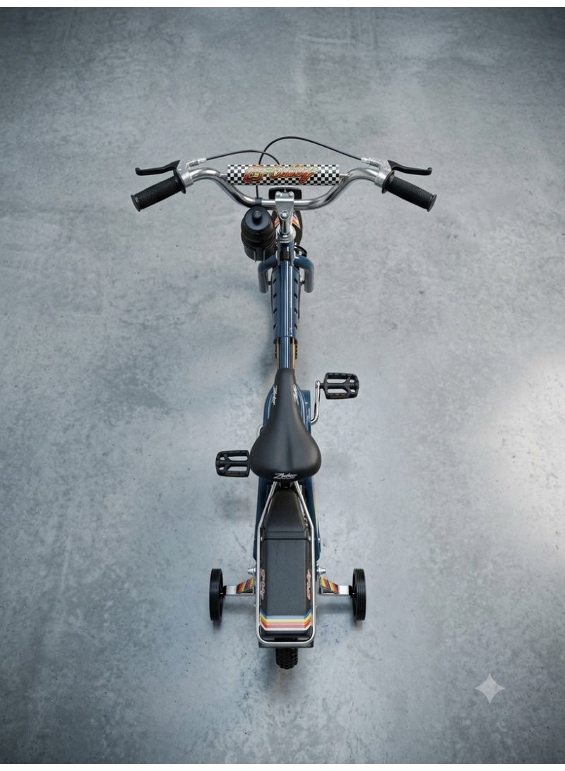 StarKids Rambo Professional 16-inch Kids' Bike featuring a dual-brake system, training wheels, and a rear seat for fun and safe riding adventures. - Image 4