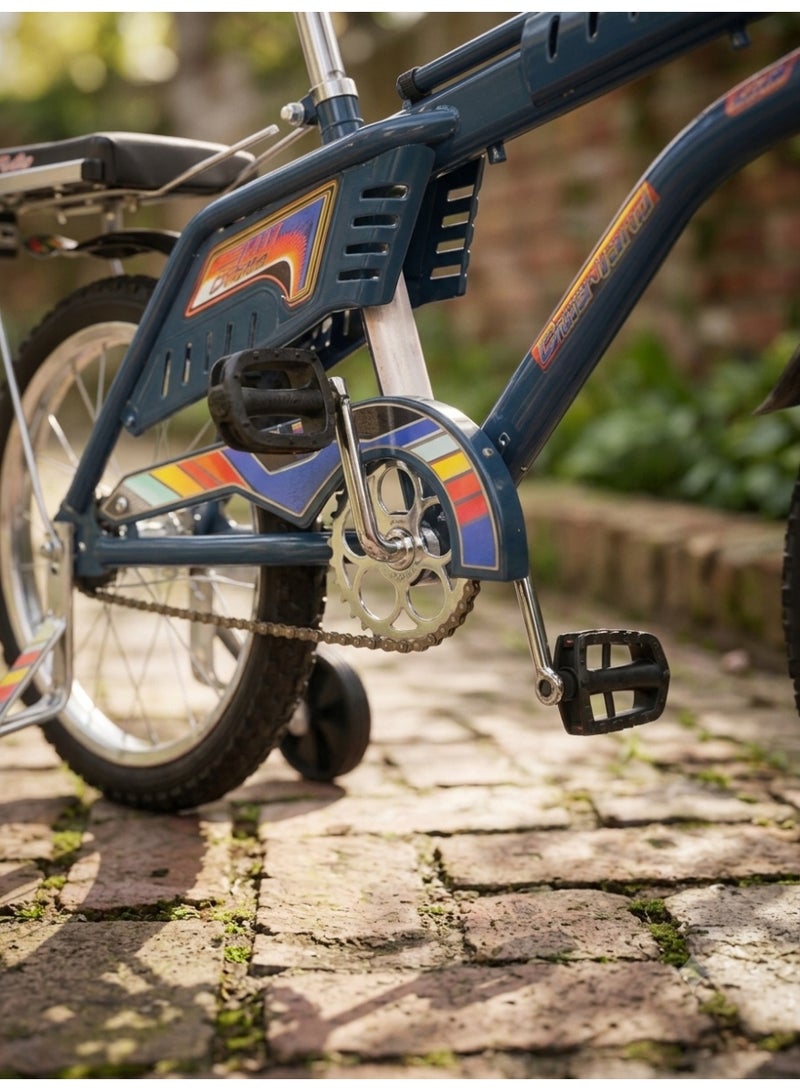 StarKids Rambo Professional 16-inch Kids' Bike featuring a dual-brake system, training wheels, and a rear seat for fun and safe riding adventures. - Image 2