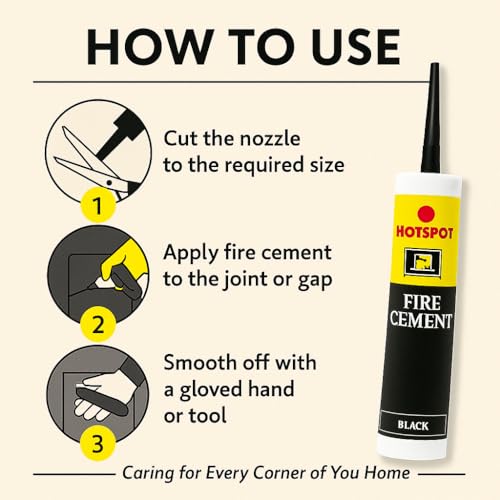 Hotspot Fire Cement 310ml – High-Temperature Resistant Fire Cement for Stoves, Fires, and Chimneys – Available in Black or Buff – Ideal for Sealing and Repairing - Image 4
