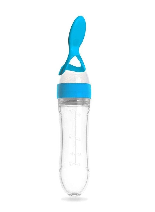 Chopchi Feeding Spoon Bottle with Squeezy Food Bottle 6 Month Above Baby,90ml, Color Blue - Image 1