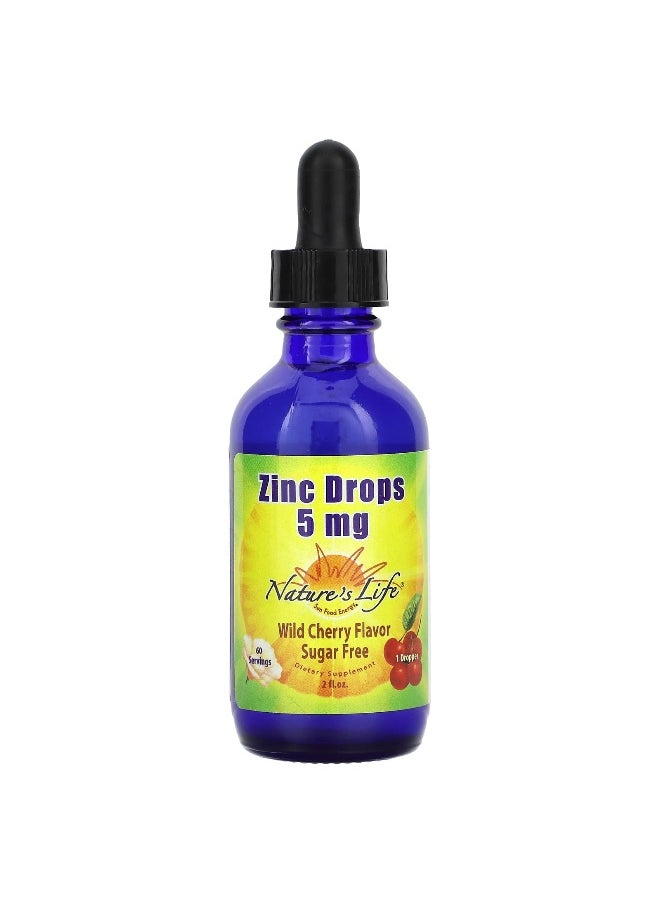 Nature's Life Nature's Life, Zinc Drops, Sugar Free, Wild Cherry, 5 mg, 2 fl oz  - Image 1