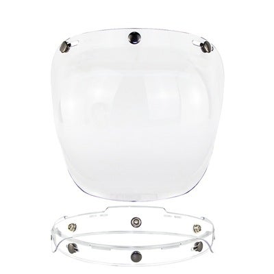 Generic Retro Bubble Visor Motorcycle Helmet Lens Kit White transparent bracket
