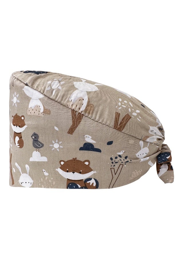 NIBEMINENT Surgical Scrub Cap Printing Medical Working Hat  Cotton Women Men Beautician Dust Proof Cooking Chef Nurse Head Caps