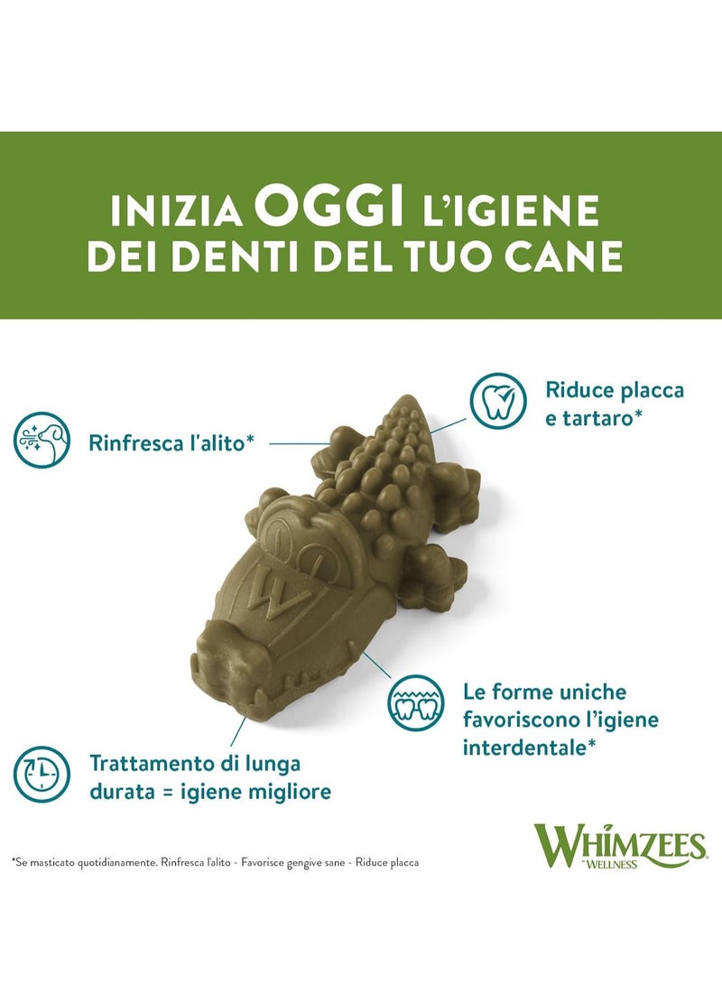 WHIMZEES By Wellness Alligator Dog Dental Sticks 24 Pieces Size S Dog Chews for Small Breeds Natural Grain Free Rawhide Free Vegetarian No Added Sugar - Image 2