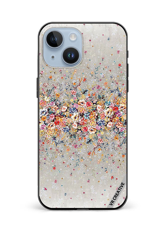 VR CREATIVE Protective Case Cover For Apple iPhone 15 Digital Floral Garland Design Multicolour  - Image 1