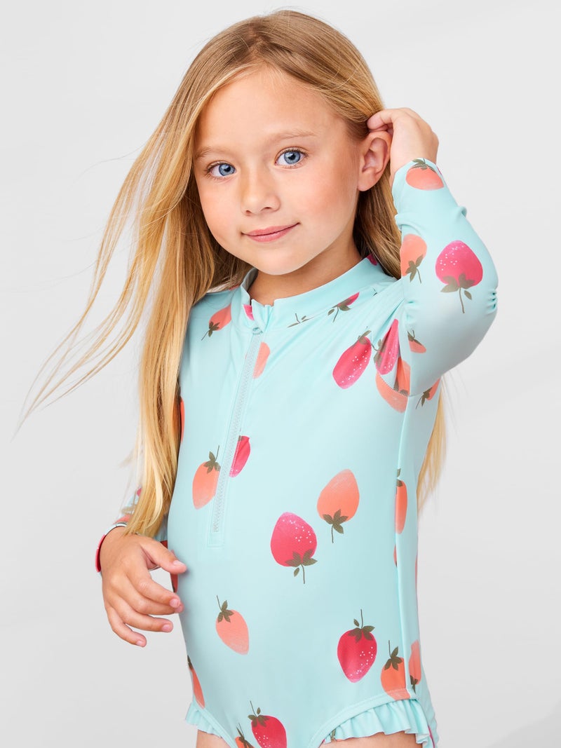 Simple Joys by Carter's Baby and Toddler Girls' 1-Piece Zip Rashguard - Image 3