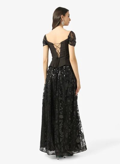 long sleeve lace up back dress Black Lace Long Sleeve Off Shoulder Lace Up Back Prom Dresses.PD00230 –  AlineBridal