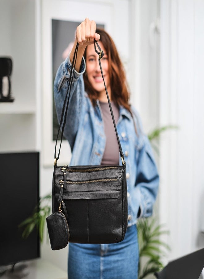 Lavalen Leather Shoulder Bag Women's Medium Size - Women's Handbag Medium Size Multiple Compartments - Bag Women's Shoulder Bag - Handbags for Women - Crossbody Bag Women - Leather Bag Women - Image 3
