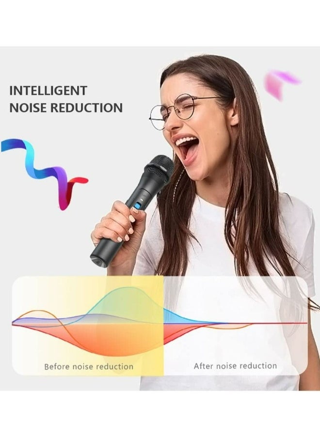 FLOWING Wireless Microphone, Universal Handheld Karaoke Mic Speaker, Over 110 DB Outdoor Indoor Cordless Microphone System with USB Reciver for Singing, Karaoke, Speech, Wedding, Church  - Image 2