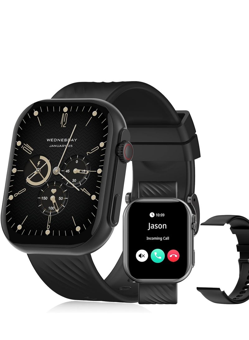 PEJE Smart Watch Answer/Make Call Smart Watches for Men AMOLED Display, IP68 Waterproof,Smartwatch With Muslim Reminders,Comprehensive Health Management,Compatible with iOS & Android (BLACK) - Image 1