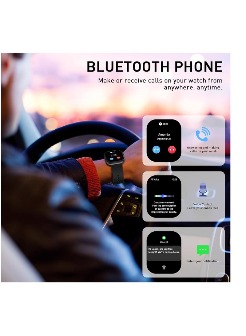 PEJE Smart Watch Answer/Make Call Smart Watches for Men AMOLED Display, IP68 Waterproof,Smartwatch With Muslim Reminders,Comprehensive Health Management,Compatible with iOS & Android (BLACK) - Image 5